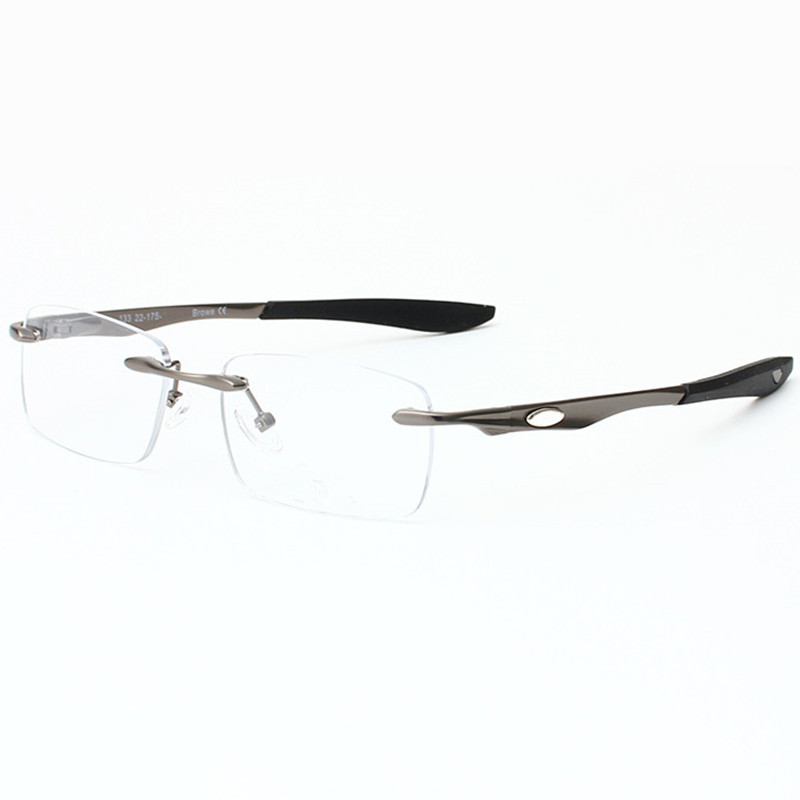 Euro-am outdoor sports rimless Eyelgass Frame for men elastic temple rectangular desig optic eyewear for prescription glasses sunglasses goggles fulls