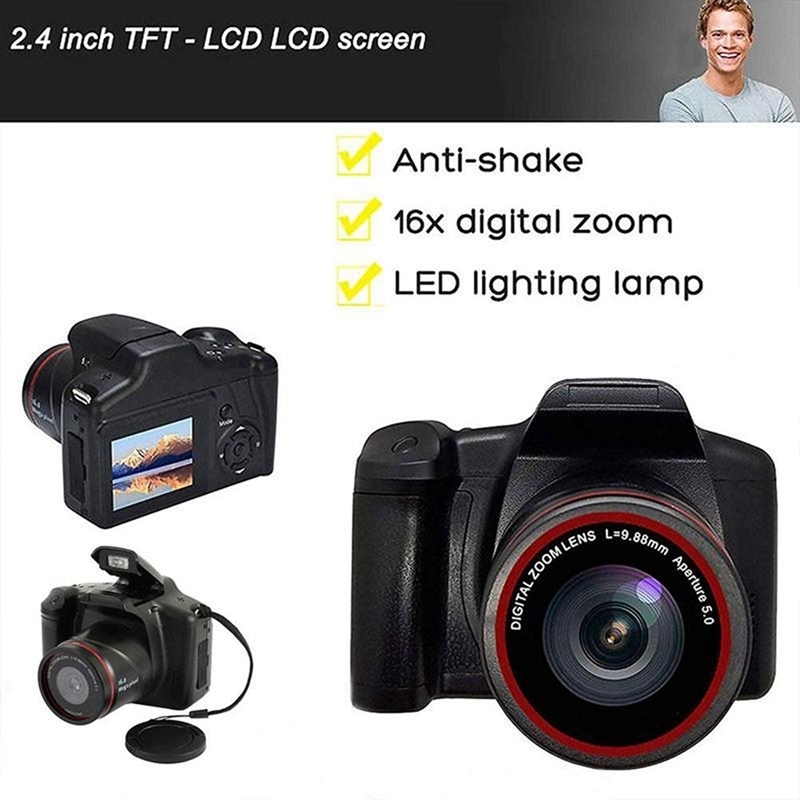 Digital Cameras Portable Travel Vlog Pography 16X Zoom 1080P HD SLR Anti-Shake Po For Live Stream 221105