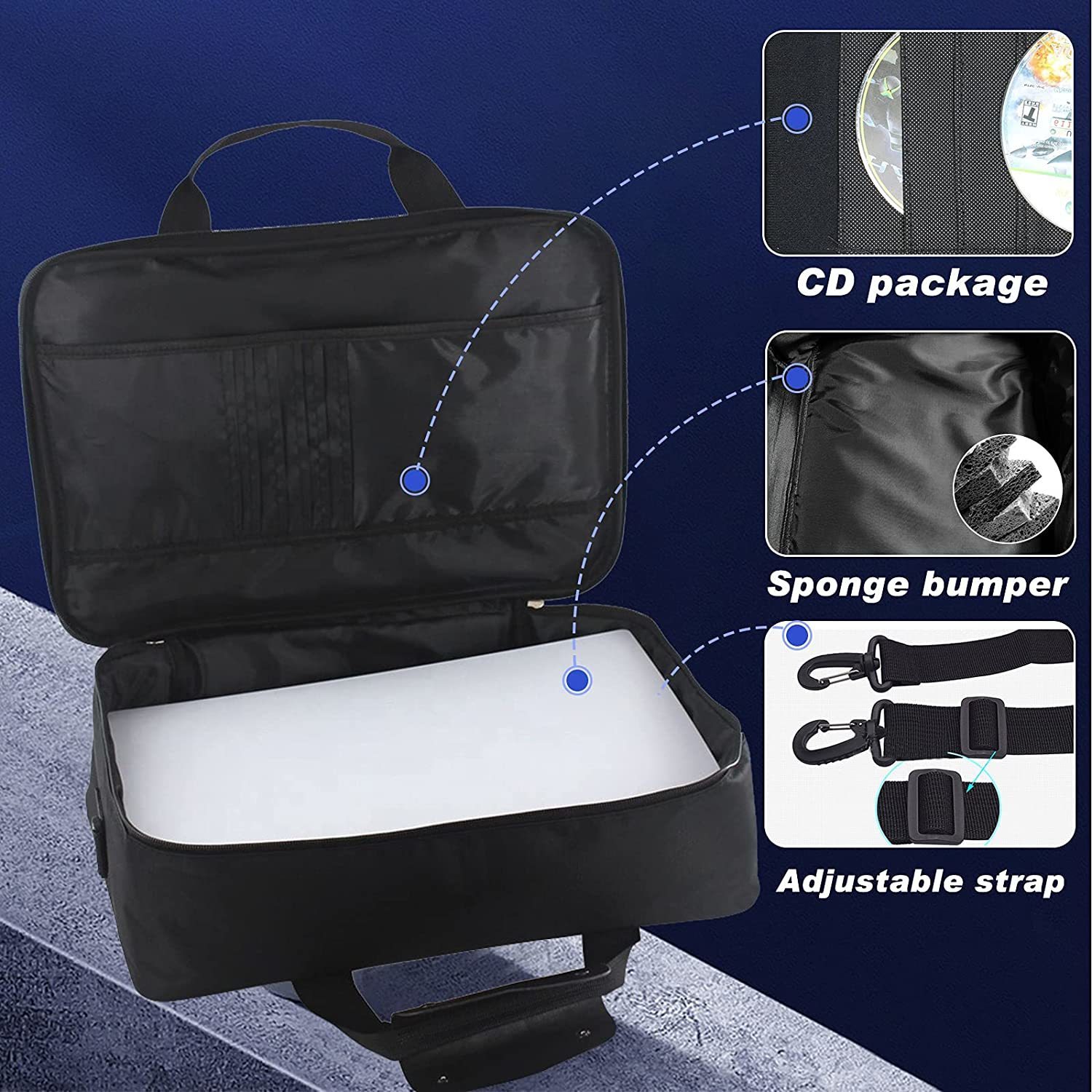Cases Covers Bags Carrying Case for PS5 Travel Storage Disc/Digital Edition and Controllers Protective Shoulder Game Cards Accessories 221105