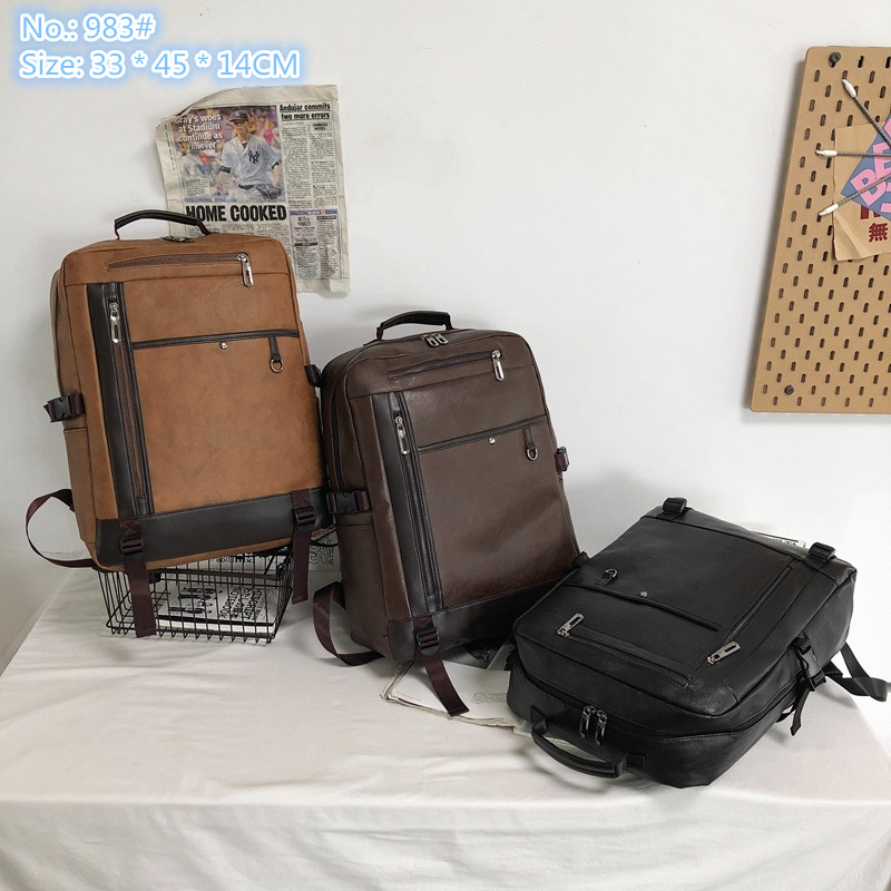Wholesale men shoulder bag Joker large capacity leisure light backpacks outdoor daily travel fitness leather handbag fashion color matching computer backpack, Brown-983#
Wholesale men shoulder bag Joker large capacity leisure light backpacks outdoor daily travel fitness leather handbag fashion color matching computer backpack, Brown-983#