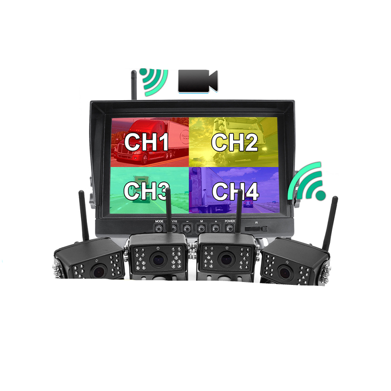 9" 1280x720 High Definition AHD Wireless Truck DVR Monitor Night Vision Reverse Backup Recorder Wifi Camera For Bus Car