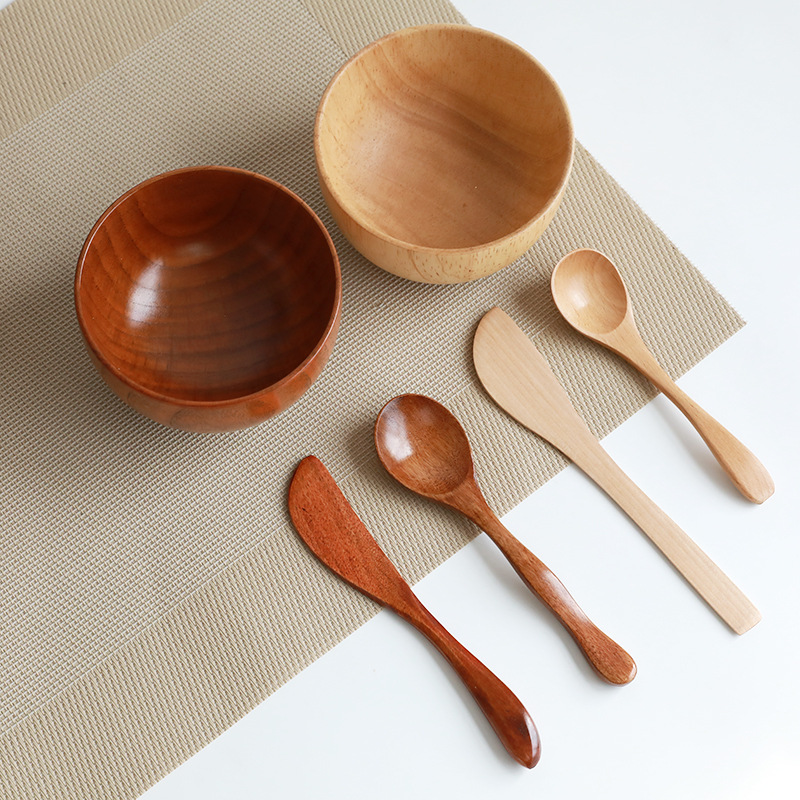 3Pcs DIY Wooden Face Mask Bowl Set with Brush Spatula Lightweight Brown Wood Masks Mixing Homemade Facial Care Tool Kits