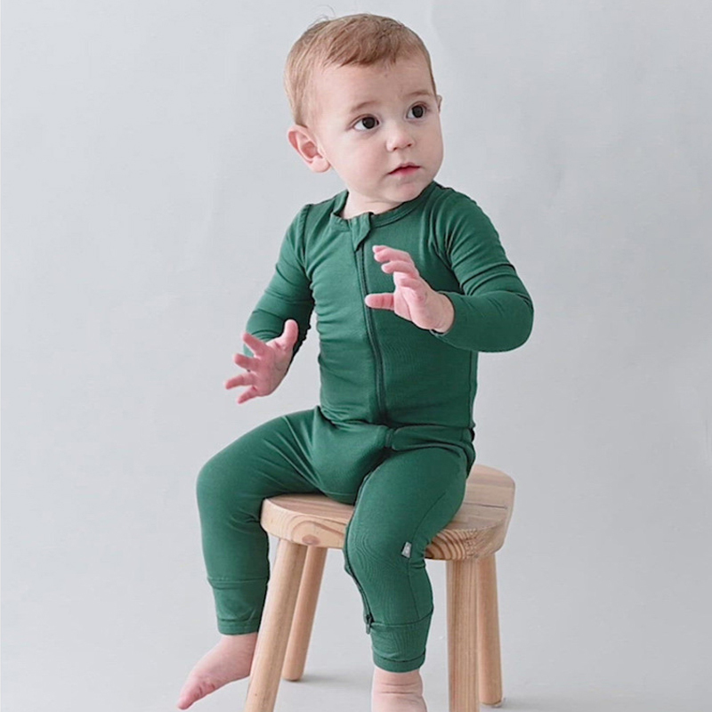 Rompers Baby Romper Bamboo Fiber Boy Girl Clothes born Zipper Footies Jumpsuit Solid Long-Sleeve Clothing 0-24M 221104