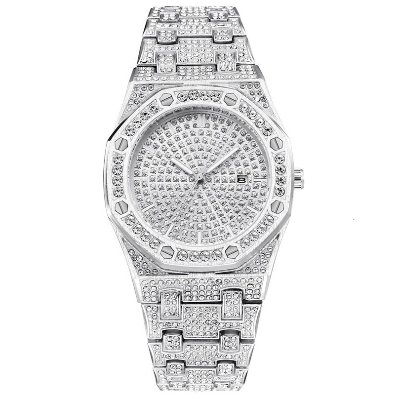Bling Diamond Watch For Men Iced Out Luxury Mens Quartz Watches Man Dress Wristwatch Silver Stainless Steel Relogio Masculino SH192757, Rose
Bling Diamond Watch For Men Iced Out Luxury Mens Quartz Watches Man Dress Wristwatch Silver Stainless Steel Relogio Masculino SH192757, Rose