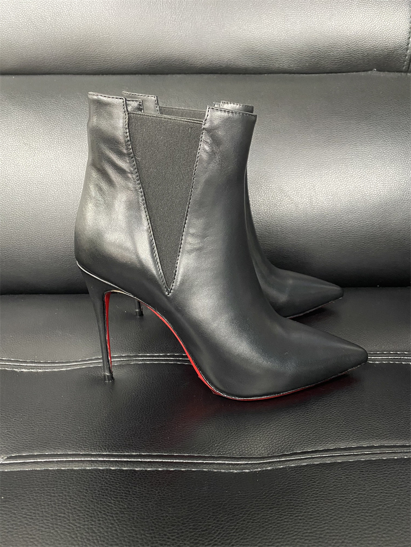 Leather Bottoms Boots sexy style pointed toe high heels over the knee lipstick heel boots XX88123