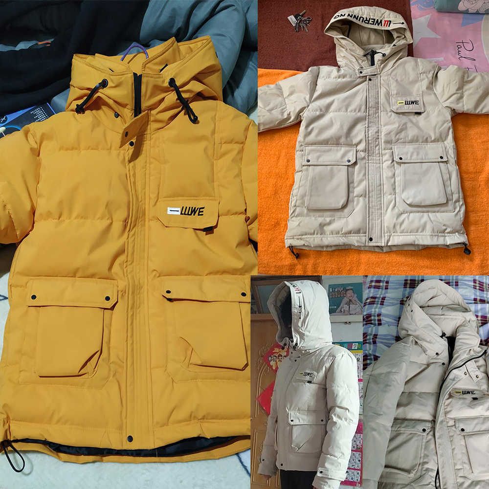 Men's Jackets 2022 New Winter Men Parka Big Pockets Casual Jacket Hooded Solid Color 5 colors Thicken And Warm hooded Outwear Coat Size 5XL Y2211
