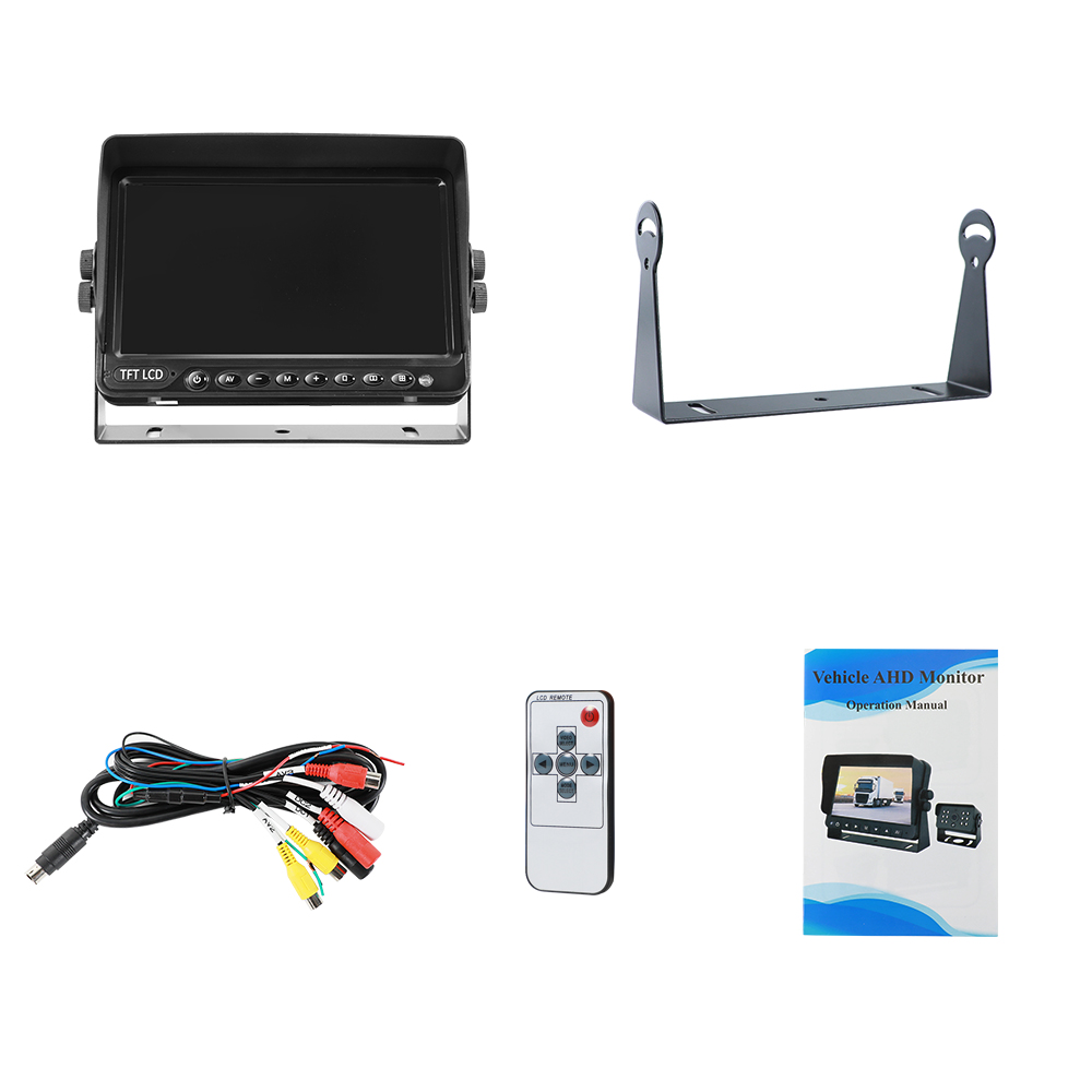 Car 7 Inch AHD Stand Alone Monitor with Sunshade Making for 360 Car Camera System Car Rearview Surveillance System