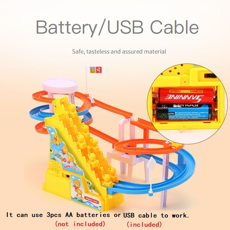 Novelty Games Track Toy Climb Stairs For Boys Girls Children's Cartoon Ducks Pigs Electronic Music Lights Toys Kids Funny Game Birthday Gifts 221