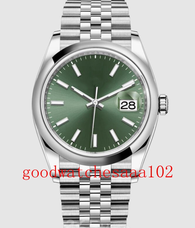 new version Unisex Fashion Wristwatches 36mm Green Dial 126200 126201 126281 126231 Automatic Stainless Steel bracelet Women's Men's Watch Watches