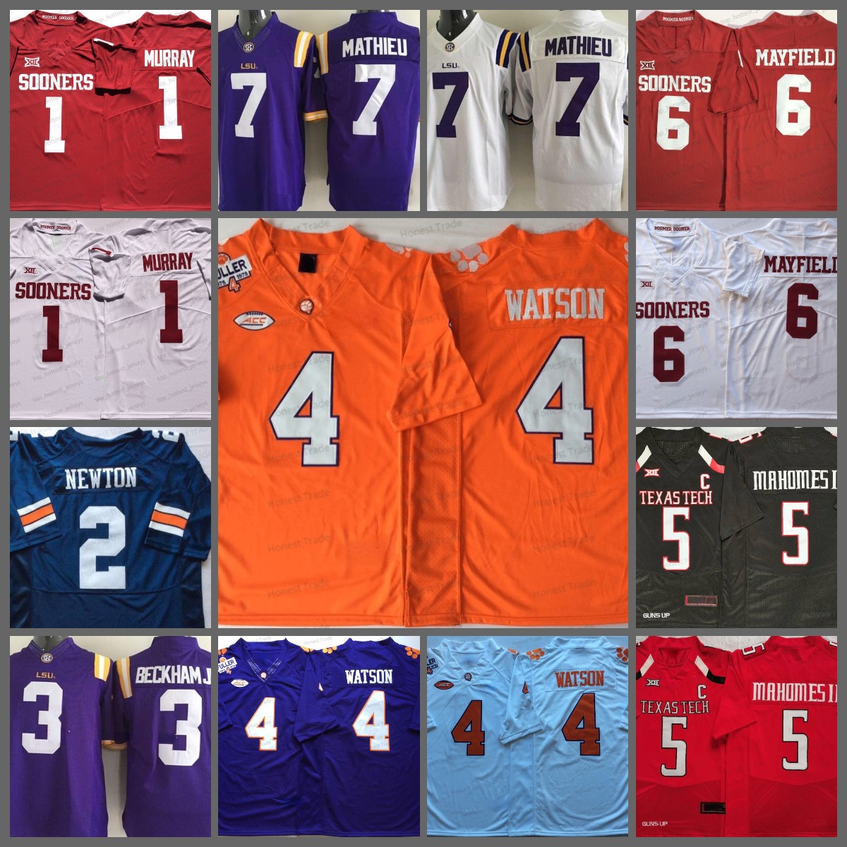NCAA Football Jersey 1 Kyler Murray 2 Cam Newton 3 Odell Beckham Jr. 4 Deshaun Watson 5 Patrick Mahomes II 6 Baker Mayfield 7 Tryann Mathieu Mens College Football Jerseys, Men jersey
NCAA Football Jersey 1 Kyler Murray 2 Cam Newton 3 Odell Beckham Jr. 4 Deshaun Watson 5 Patrick Mahomes II 6 Baker Mayfield 7 Tryann Mathieu Mens College Football Jerseys, Men jersey