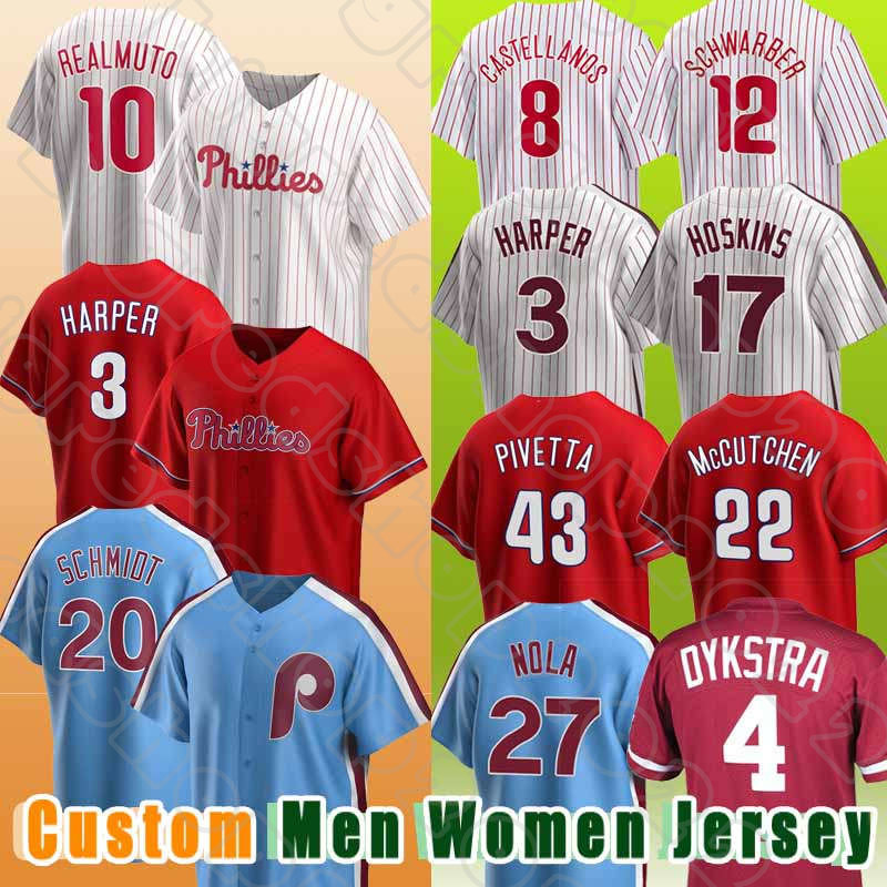 Mike Schmidt Baseball 3 Harper Jerseys 10 JT Realmuto Aaron Nola Bryce Rhys Hoskins Kyle Schwarber Phillies Nick Castellanos Lenny Didi Gregorius Bohm, Custom men (f c r)
Mike Schmidt Baseball 3 Harper Jerseys 10 JT Realmuto Aaron Nola Bryce Rhys Hoskins Kyle Schwarber Phillies Nick Castellanos Lenny Didi Gregorius Bohm, Custom men (f c r)