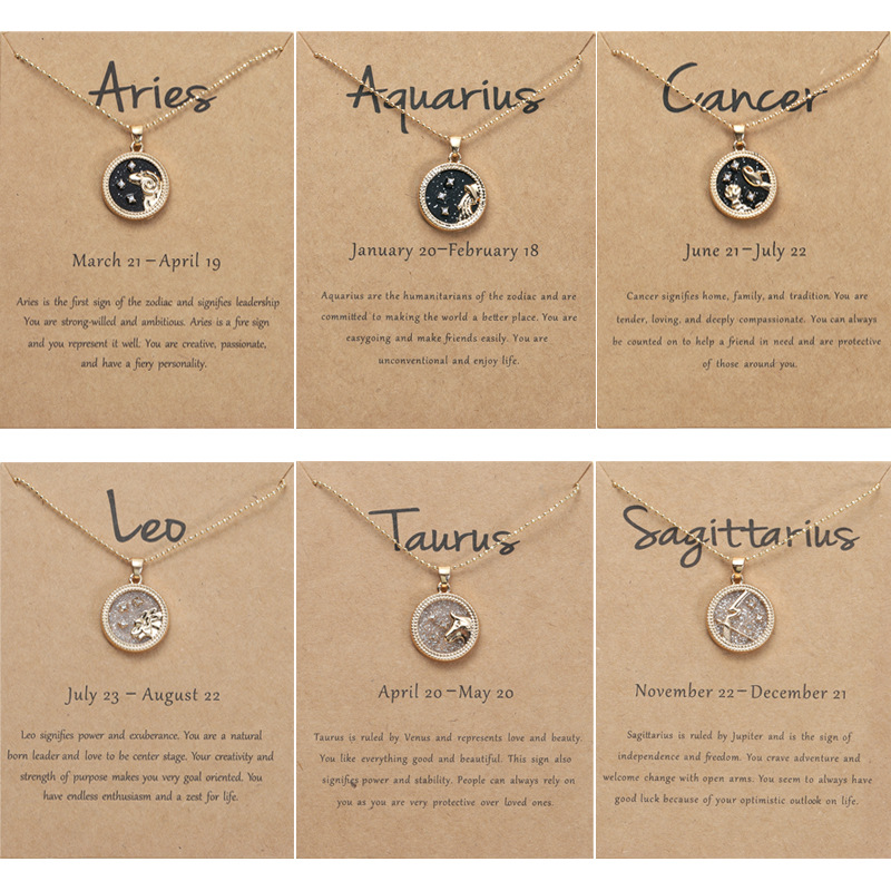 Day And Night Zodiac Sign Necklace For Women 12 Constellation Pendant Beads Chain Choker Female Birthday Jewelry Cardboard Card
Day And Night Zodiac Sign Necklace For Women 12 Constellation Pendant Beads Chain Choker Female Birthday Jewelry Cardboard Card
