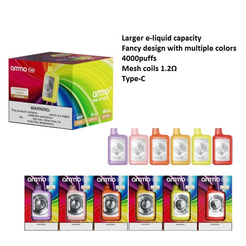 Original Amno Can electronic cigarettes Disposable E-cigarettes vape 4000 Puffs 650mAh Type-C chargable Battery Vaporizer Stick Vapor Kit 10ml Pre Filled Device
Original Amno Can electronic cigarettes Disposable E-cigarettes vape 4000 Puffs 650mAh Type-C chargable Battery Vaporizer Stick Vapor Kit 10ml Pre Filled Device