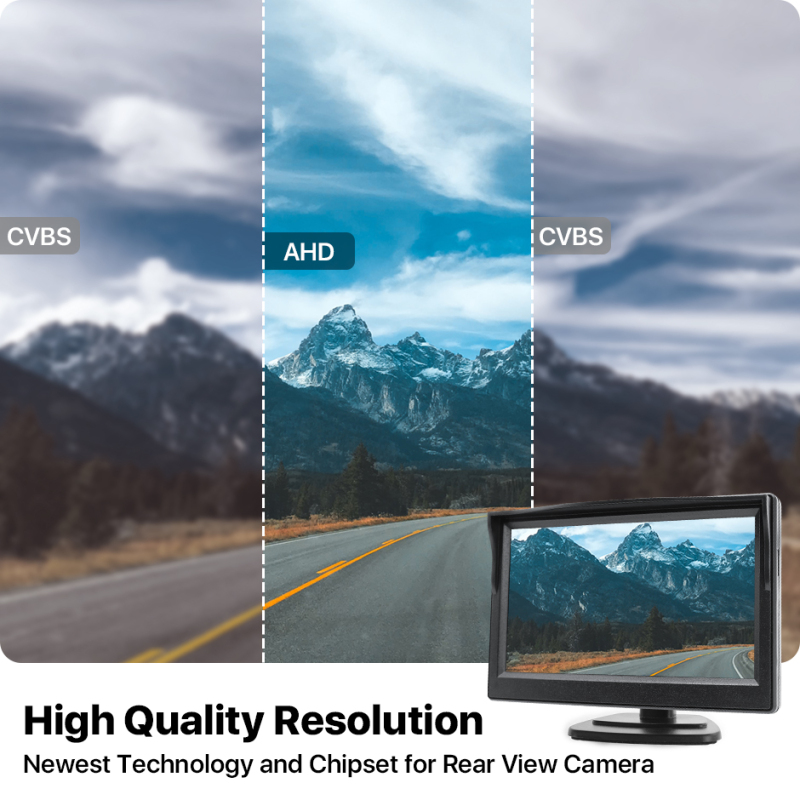 5 Inch AHD IPS Monitor 1920x1080P High Definition 170 Degree Starlight Night Vision Vehicle Camera Reverse For Car