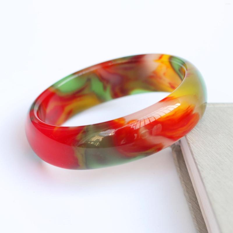 Bangle Natural Colorful Jade Men Women Fashion Accessories Real Chinese Colored Jades Stone Jadeite Bracelet Lucky Amulet