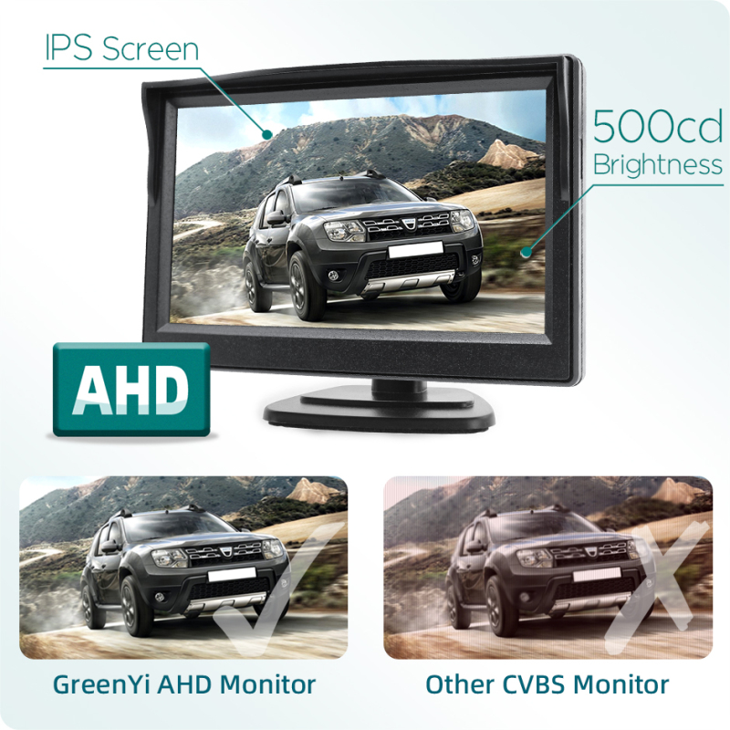 5 Inch AHD IPS Monitor 1920x1080P High Definition 170 Degree Starlight Night Vision Vehicle Camera Reverse For Car
