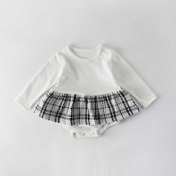 Newborn Baby Girl Clothes Autumn Spring Baby Rompers For Girls Plaid Princess Christmas Baby Clothes Set Romper Jacket 2pc