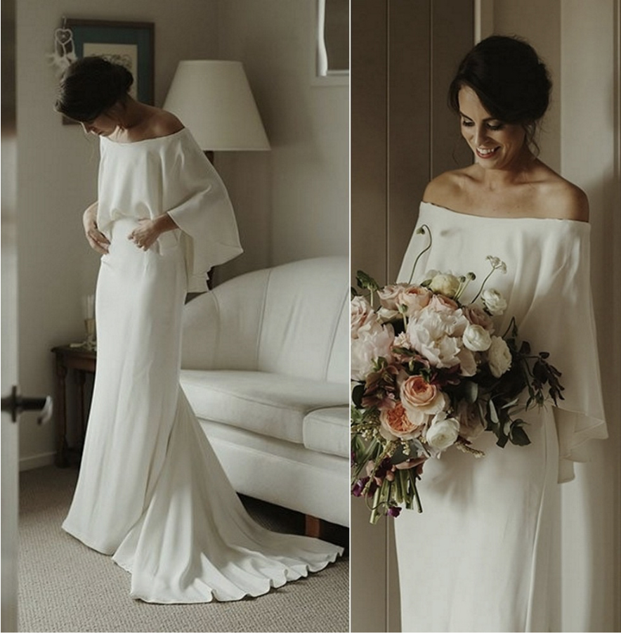 Off The Shoulder Wedding Dress A e Satin Bride Winter Mother of Bridal Gown Vestidos De Novia Plus Size Real Photo Dresses