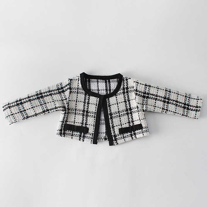 Newborn Baby Girl Clothes Autumn Spring Baby Rompers For Girls Plaid Princess Christmas Baby Clothes Set Romper Jacket 2pc
