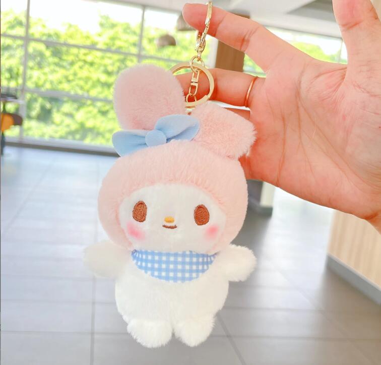 Cartoon Cute Dog Plush Pendant Jewelry Keychain Schoolbag Ornament key Ring Kids Gifts About 12cm