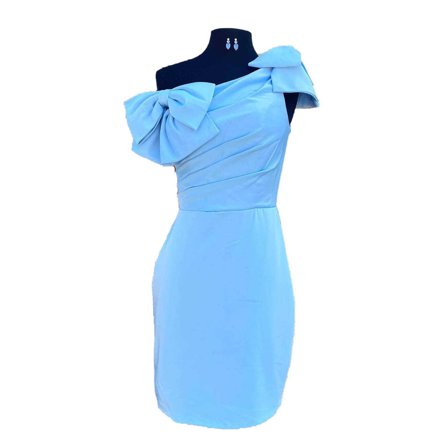 Miss Lady Pageant Interview Dress Bows OneShoulder Fitted Red Carpet Cocktail Gown Formal Event Party Graduation Hoco Gala A