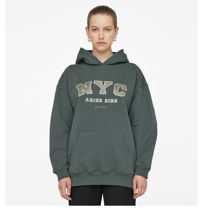 Anine Bing Vincent Hoodie Nyc Women Designer Hoodies Embroidery Hooded Sports Fleece Sweater Oversized Designer Loose Casual Hoodie