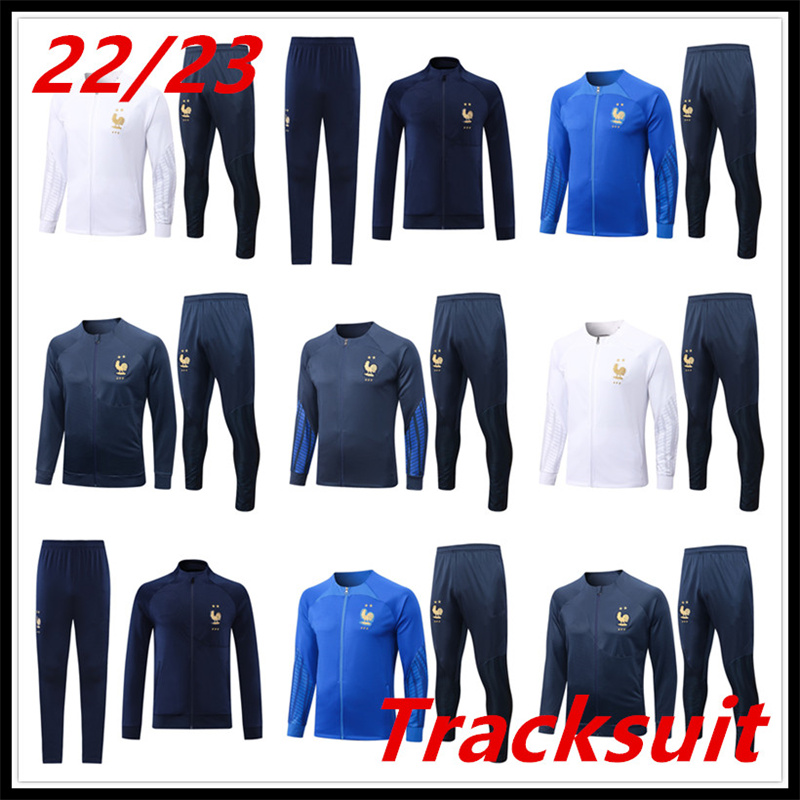 Tracksuits 22-23 french adult tracksuit world cup mbappe survetement football men and kid Long pull zipper jogging Equipe de soccer training suit long sleeve 2022, White
Tracksuits 22-23 french adult tracksuit world cup mbappe survetement football men and kid Long pull zipper jogging Equipe de soccer training suit long sleeve 2022, White