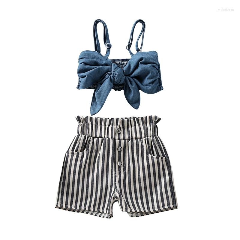 Clothing Sets Kid Girl Summer Outfits Sleeveless Solid Color Pleated Sling Short Tops Stripe Printed Side Pockets Shorts 2 Pieces Set, Blue
Clothing Sets Kid Girl Summer Outfits Sleeveless Solid Color Pleated Sling Short Tops Stripe Printed Side Pockets Shorts 2 Pieces Set, Blue