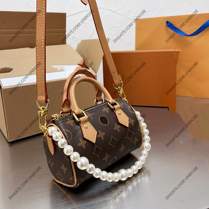 Women Superior Quality Totes Bags Nano Speedy Handbag Luxurys Designers Shouder Crossbody Bag Messenger Ladies Handbags With Detachable Pearl Shoulder Strap 16cm, Brown
Women Superior Quality Totes Bags Nano Speedy Handbag Luxurys Designers Shouder Crossbody Bag Messenger Ladies Handbags With Detachable Pearl Shoulder Strap 16cm, Brown