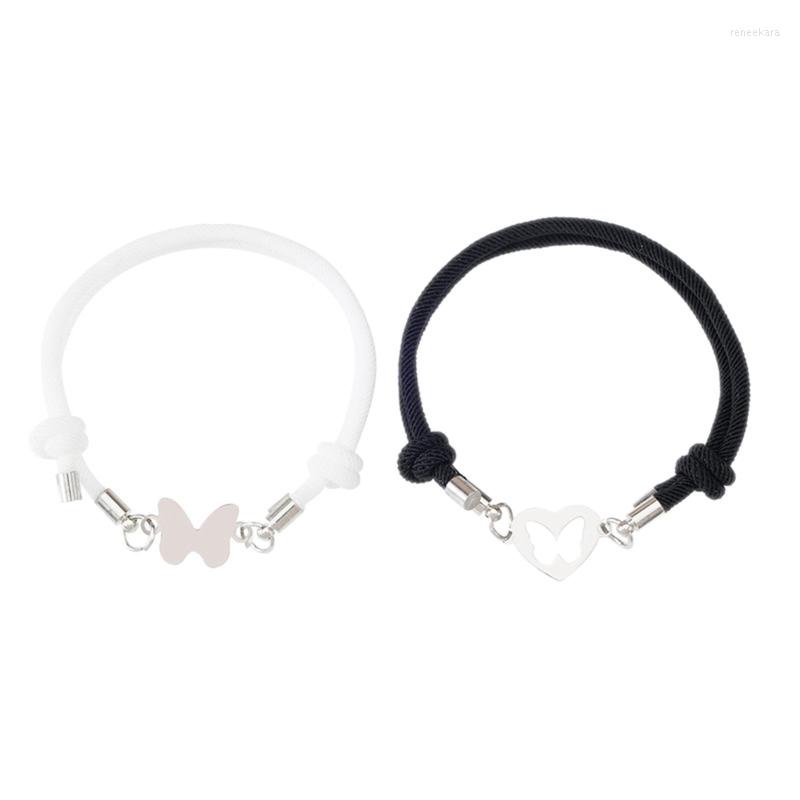 Link Bracelets 2 Pcs Hollow Butterfly Heart Pendant Matching Hand Rope Fashion Korean Birthday Gift For Girlfriend Boyfriend
Link Bracelets 2 Pcs Hollow Butterfly Heart Pendant Matching Hand Rope Fashion Korean Birthday Gift For Girlfriend Boyfriend