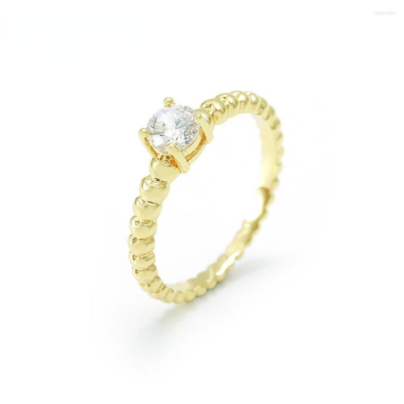 Wedding Rings 2022 Autumn European And American Simple 18k Gold Plated Zircon Women's Ring Good Quality
Wedding Rings 2022 Autumn European And American Simple 18k Gold Plated Zircon Women's Ring Good Quality