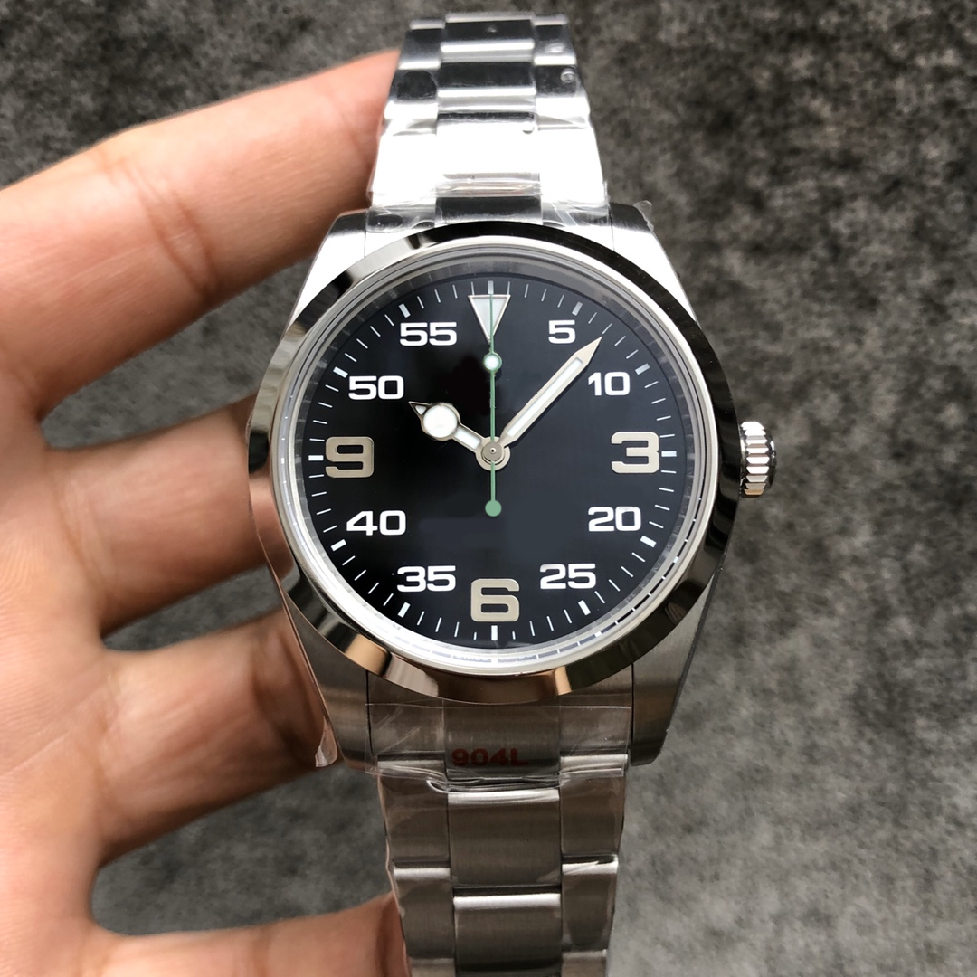 

Luxury Hot Mens Watch 40mm King Selling Stainless Steel Sapphire Glass Mirror Automatic Watchessky Standard for successful men wristwatch waterproof With box