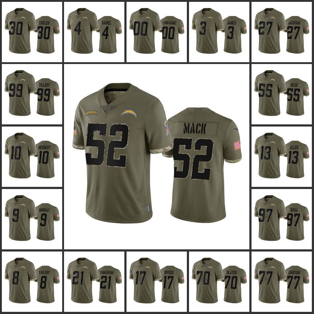 Jerseys Los Angeles''Chargers''Men #97 Joey Bosa 52 Khalil Mack 10 Justin Herbert Women Youth Olive Salute To Service Limited Jersey Wholesale Custom, 111
Jerseys Los Angeles''Chargers''Men #97 Joey Bosa 52 Khalil Mack 10 Justin Herbert Women Youth Olive Salute To Service Limited Jersey Wholesale Custom, 111