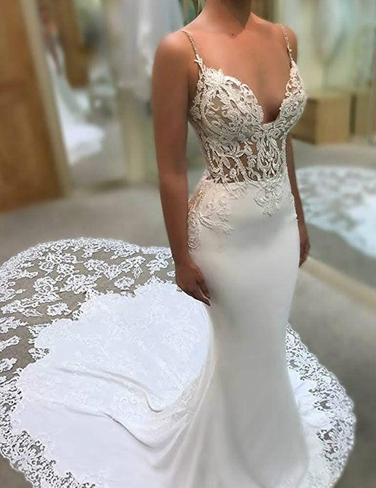 Deep V-neck Vintage Mermaid Wedding Dresses Appliques Sleeveless Backless With Sash Chiffon New Beach Bridal Gowns
