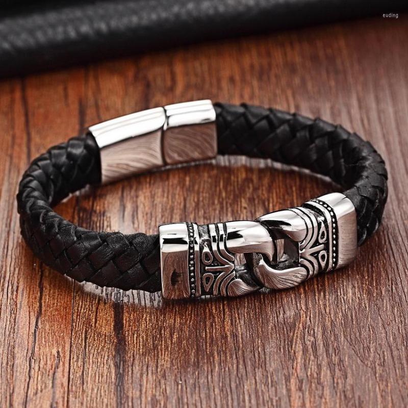 Charm Bracelets XQNI Luxury Neo-Gothic Style Box Chain Genuine Leather Bracelet 316L Stainless Steel Magnetic Buckle Wholesale Discount
Charm Bracelets XQNI Luxury Neo-Gothic Style Box Chain Genuine Leather Bracelet 316L Stainless Steel Magnetic Buckle Wholesale Discount