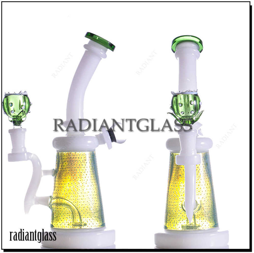 Hookahs 10" Bent Style Glass Bong Showerhead Percolator Beautiful Heady Glass White Jade Mini Bongs Whole Smoking Water Pipes
Hookahs 10" Bent Style Glass Bong Showerhead Percolator Beautiful Heady Glass White Jade Mini Bongs Whole Smoking Water Pipes