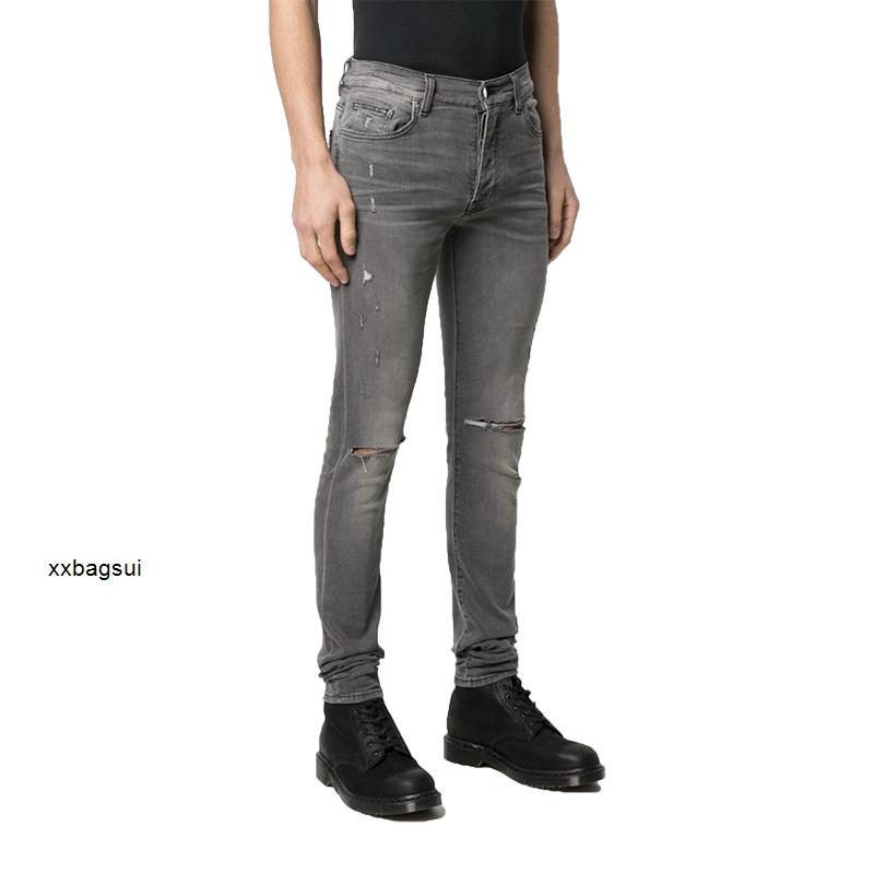 designer jeans amirs fashion brand grey worn double knee knife cut hole washed high street slim fit versatile jeans man, Gray
designer jeans amirs fashion brand grey worn double knee knife cut hole washed high street slim fit versatile jeans man, Gray