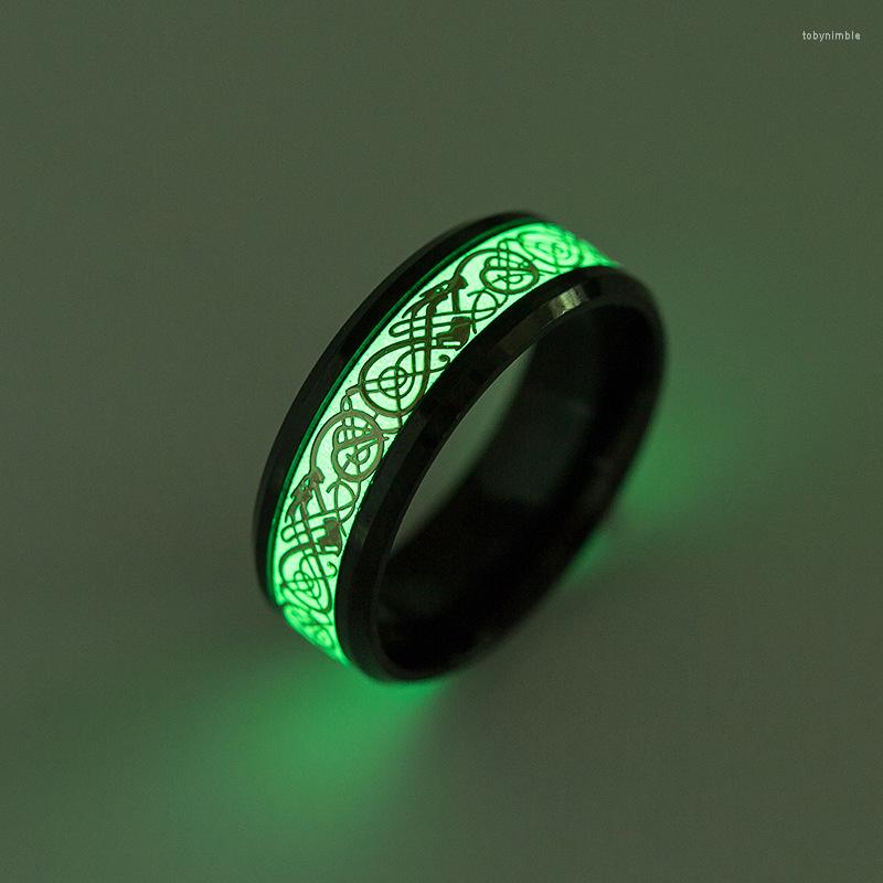 Wedding Rings Jewelry Unisex Titanium Steel Ring Plated Black Noctilucent Dragon Pattern Fluorescent Halloween Gift
Wedding Rings Jewelry Unisex Titanium Steel Ring Plated Black Noctilucent Dragon Pattern Fluorescent Halloween Gift