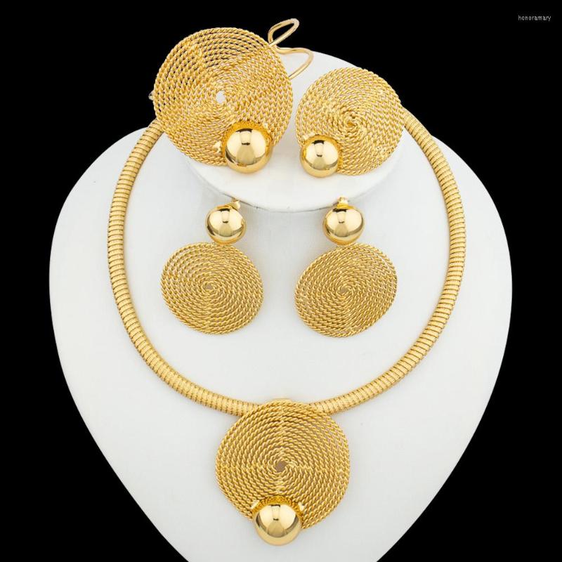 Necklace Earrings Set 18k Gold Plated Jewelry For Women African Dubai Color And Wedding Bridal Accessory Bohemia Party, Picture shown
Necklace Earrings Set 18k Gold Plated Jewelry For Women African Dubai Color And Wedding Bridal Accessory Bohemia Party, Picture shown