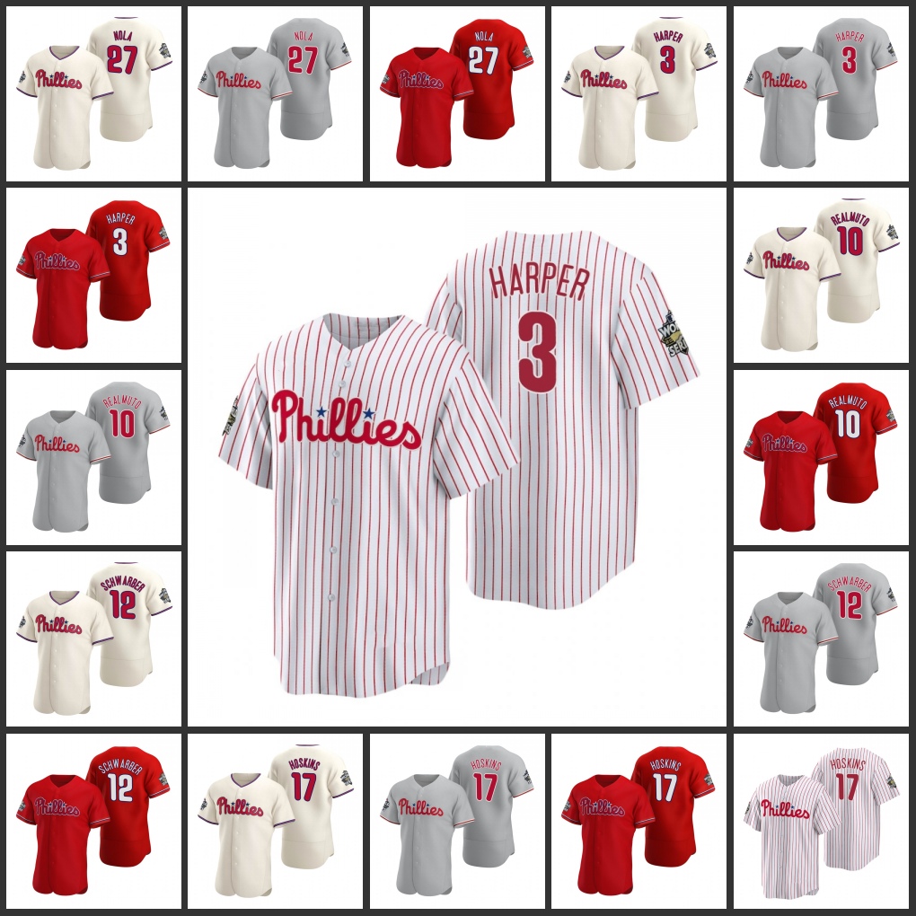 Philadelphia''Phillies''Men Rhys Hoskins Aaron Nola Kyle Schwarber J.T. Realmuto Bryce''Harper Women Youth 2022 World Series Champions Home Jersey
Philadelphia''Phillies''Men Rhys Hoskins Aaron Nola Kyle Schwarber J.T. Realmuto Bryce''Harper Women Youth 2022 World Series Champions Home Jersey