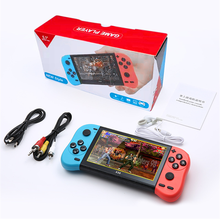 X50 Handheld Portable Game Console 5.1 inch Screen X19 Pro X7 X12 Plus Games Player 8GB Storage Classic Retro Gaming for FC NES MD SFC GBA
X50 Handheld Portable Game Console 5.1 inch Screen X19 Pro X7 X12 Plus Games Player 8GB Storage Classic Retro Gaming for FC NES MD SFC GBA