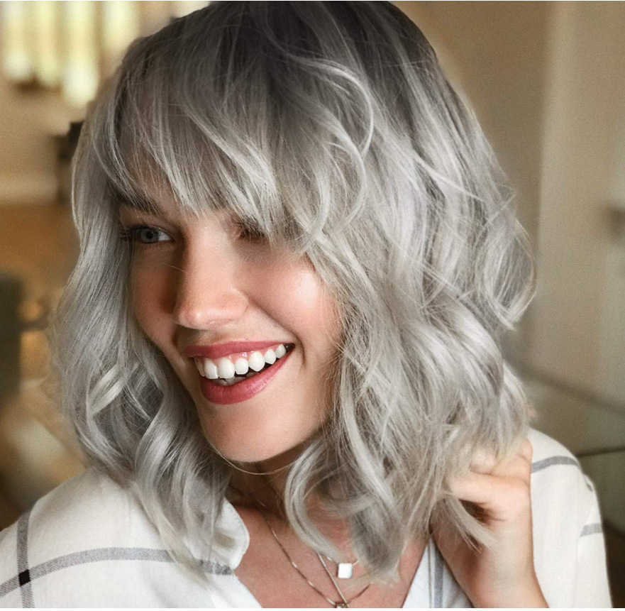 Hair Lace Wigs Bobble Female Short Curly Hair Gradual Sier Gray Rose Net Chemical Fiber Headset Wigs, Gradient
Hair Lace Wigs Bobble Female Short Curly Hair Gradual Sier Gray Rose Net Chemical Fiber Headset Wigs, Gradient