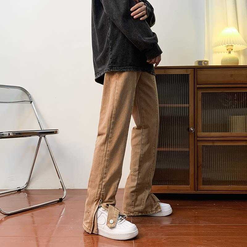 Pants Jeans Fashion Men's Fog High Street Side Zipper Drop Men Loose Straight Buckle Split Hiphop Justi Biber Ripped Hip Hop Slim Fit, Camel (brown)
Pants Jeans Fashion Men's Fog High Street Side Zipper Drop Men Loose Straight Buckle Split Hiphop Justi Biber Ripped Hip Hop Slim Fit, Camel (brown)