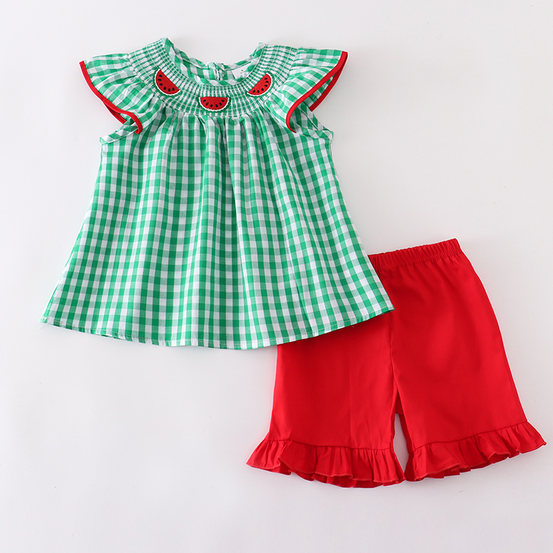 Family Matching Outfits Exclusive Girlymax Sibling Boys Girls Plaid Gingham Woven Smocked Dress Romper Shorts Set Boutique Waterlemon Kids Clothing 22