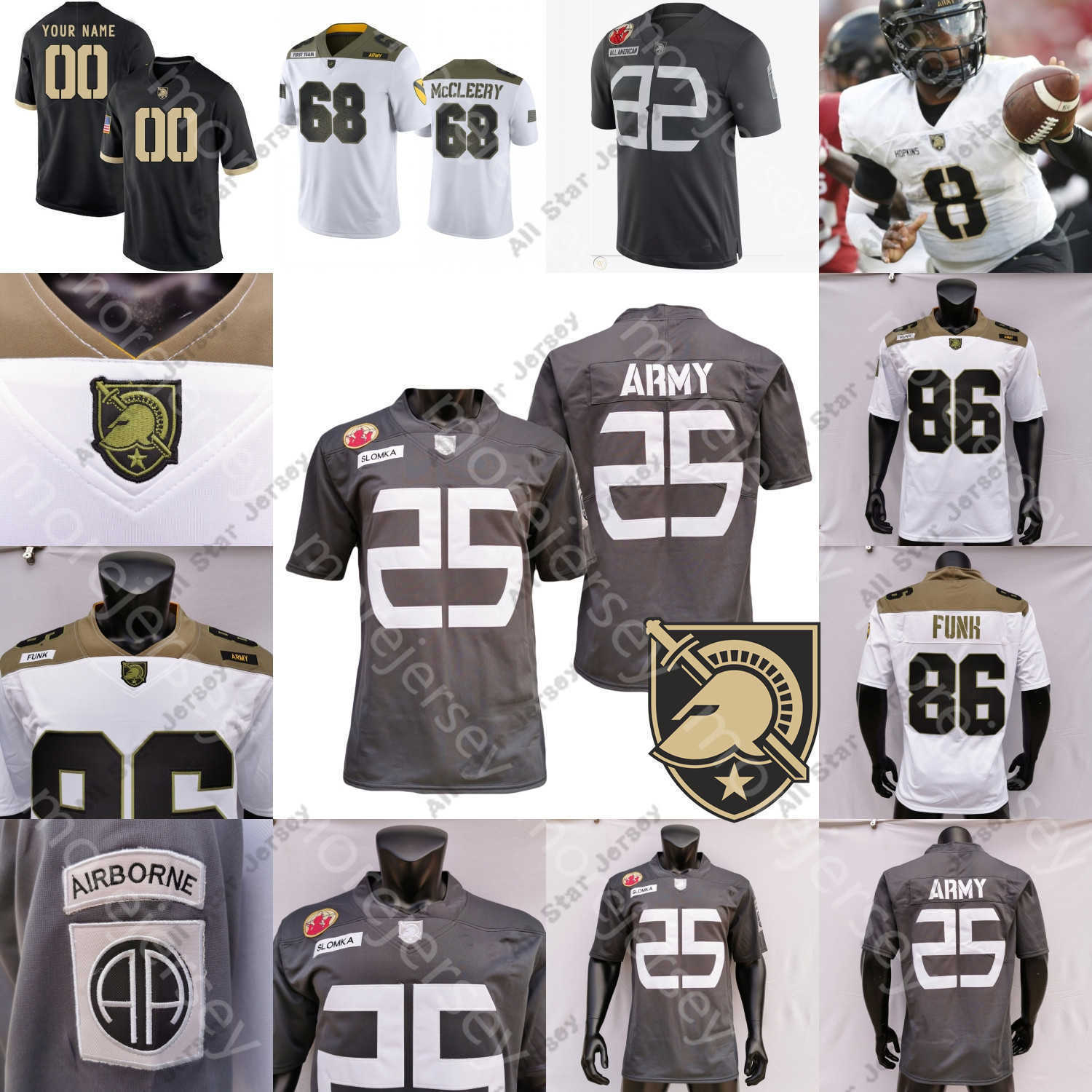 Football Jerseys Custom Army Black Knights Football Jersey NCAA College Jemel Jones Jakobi Buchanan Tyrell Robinson Wilson Catoe Alston Rhattigan Cunningham