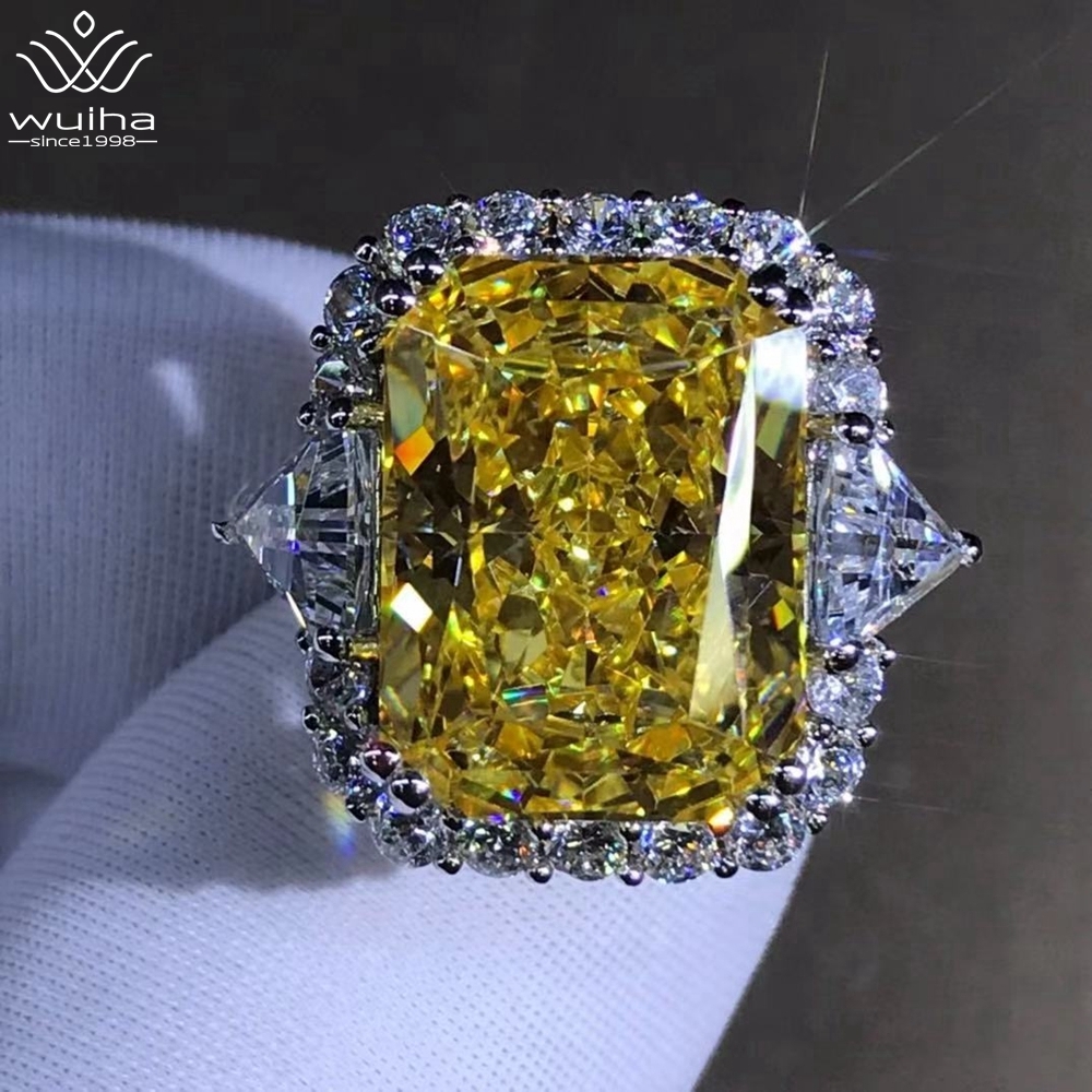 Solitaire Ring WUIHA 100% 925 Sterling Silver Radiant Cut 10CT VVS1 Yellow Created Wedding Engagement Customized Fine Jewelry 221107
Solitaire Ring WUIHA 100% 925 Sterling Silver Radiant Cut 10CT VVS1 Yellow Created Wedding Engagement Customized Fine Jewelry 221107