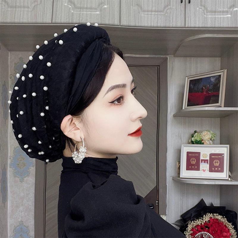 Ethnic Clothing Pearls Beading Turban Caps With Hair Bands Muslim Headscarf Bonnet Female Head Wraps Turbante Mujer Fashion Ladies Headband
Ethnic Clothing Pearls Beading Turban Caps With Hair Bands Muslim Headscarf Bonnet Female Head Wraps Turbante Mujer Fashion Ladies Headband