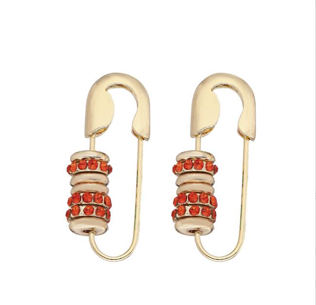 Charm Unique Punk Personality Safety Pin Stud Earrings for Women Gold Filled Charm Paper Clip Puncture Ear Jewelry GC1784