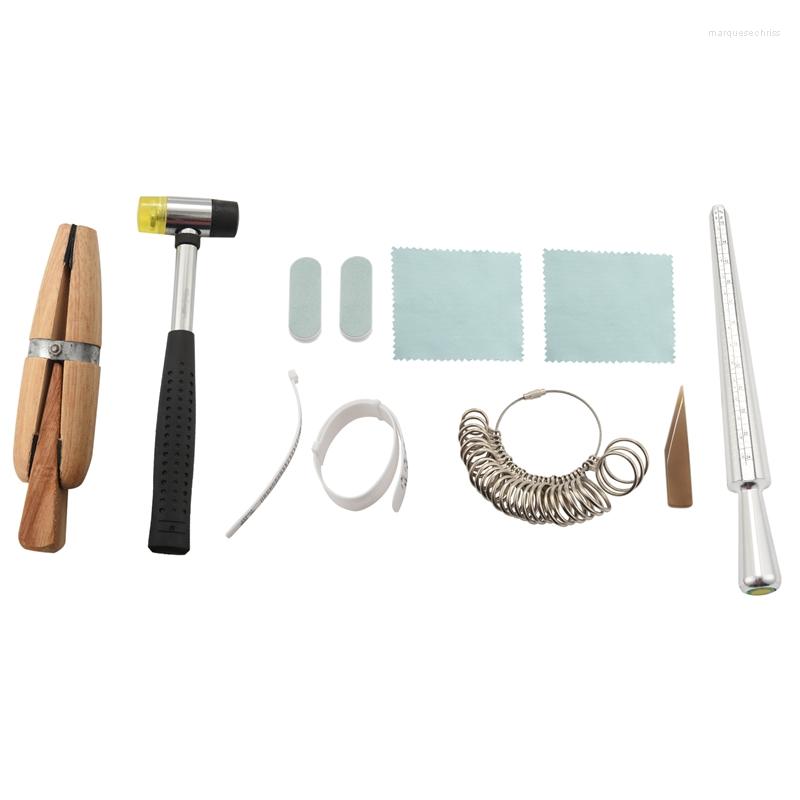 Jewelry Pouches 12Pcs Ring Sizer Tools Set Mandrel Wood Clamp Rubber Hammer Plastic Gauge
Jewelry Pouches 12Pcs Ring Sizer Tools Set Mandrel Wood Clamp Rubber Hammer Plastic Gauge