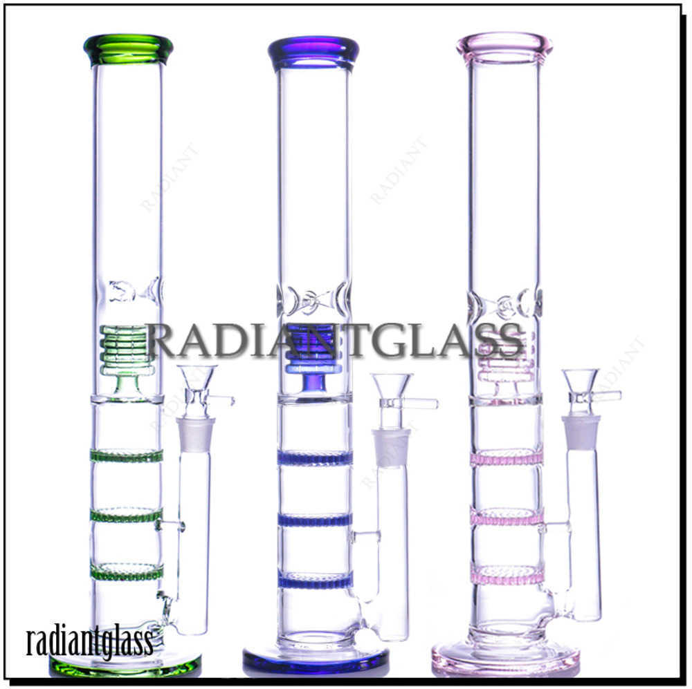 Hookahs Heavy Glass Bong Three Honeycomb Tire Perc Bongs 5mm thick smoking water pipe with 14mm glass bowl
Hookahs Heavy Glass Bong Three Honeycomb Tire Perc Bongs 5mm thick smoking water pipe with 14mm glass bowl